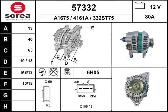 EAI 57332 - Генератор www.autospares.lv