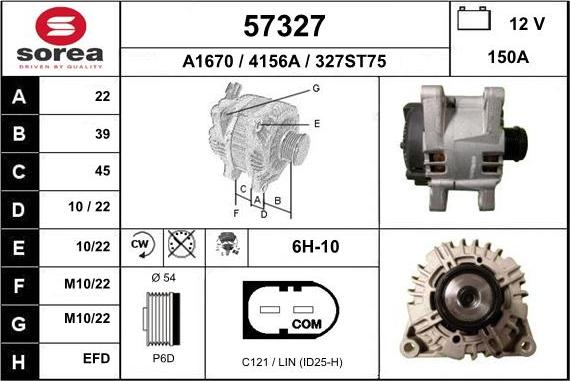 EAI 57327 - Ģenerators www.autospares.lv