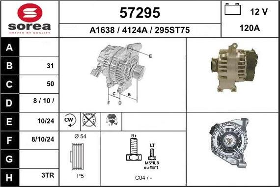 EAI 57295 - Генератор www.autospares.lv