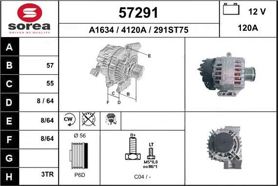 EAI 57291 - Ģenerators www.autospares.lv