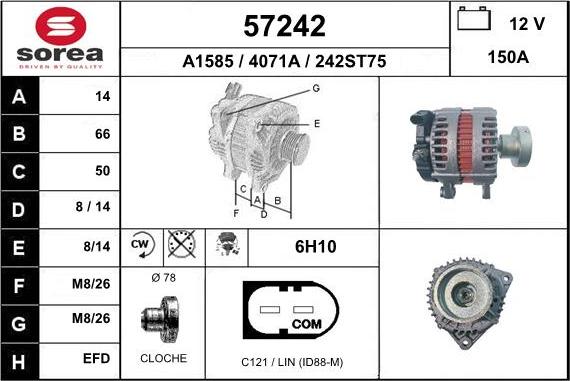 EAI 57242 - Генератор www.autospares.lv