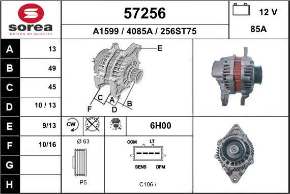 EAI 57256 - Ģenerators www.autospares.lv