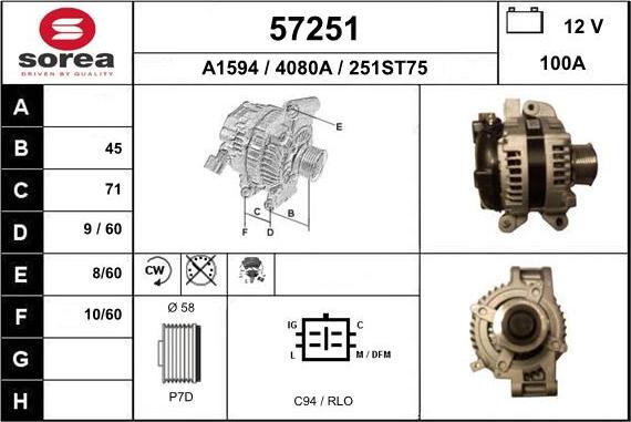 EAI 57251 - Ģenerators autospares.lv