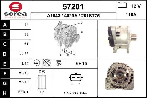 EAI 57201 - Ģenerators www.autospares.lv