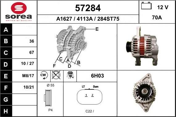 EAI 57284 - Alternator www.autospares.lv