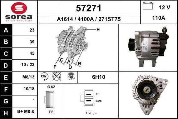 EAI 57271 - Генератор www.autospares.lv