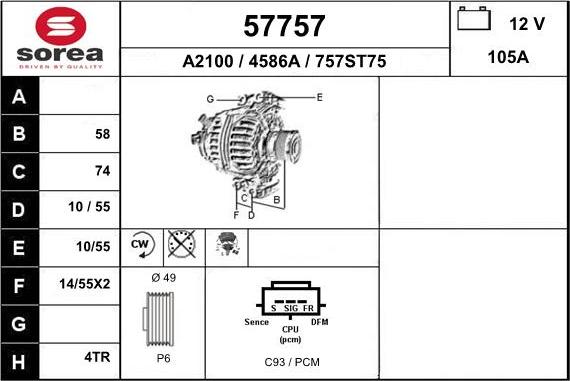 EAI 57757 - Alternator www.autospares.lv