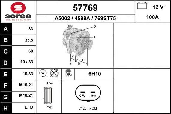 EAI 57769 - Генератор www.autospares.lv