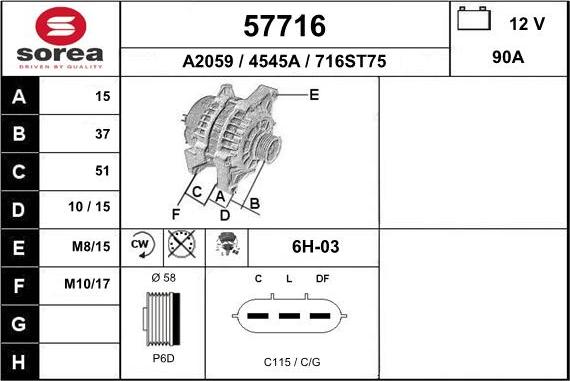 EAI 57716 - Ģenerators www.autospares.lv