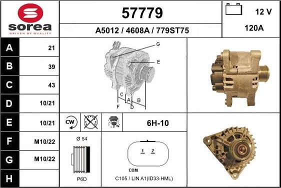 EAI 57779 - Генератор www.autospares.lv