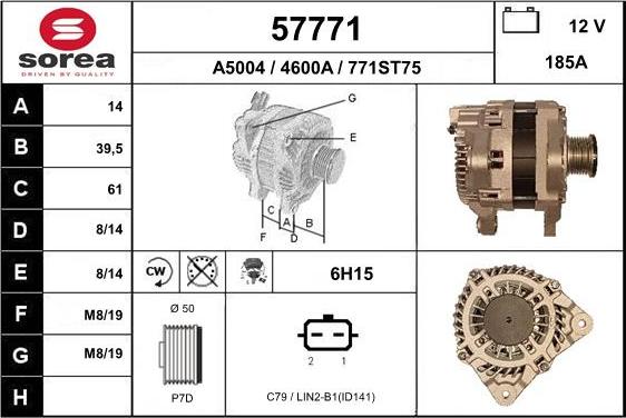 EAI 57771 - Генератор www.autospares.lv