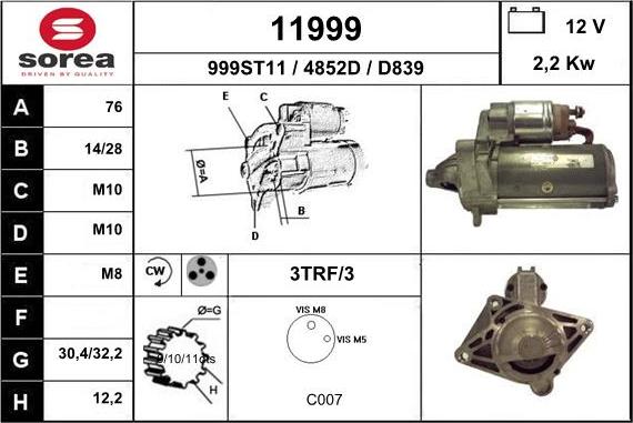 EAI 11999 - Starter www.autospares.lv