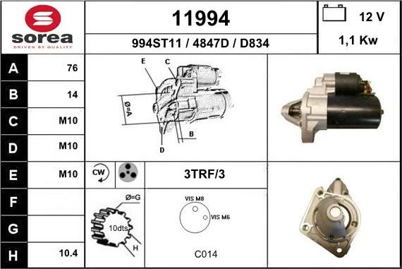 EAI 11994 - Starter www.autospares.lv