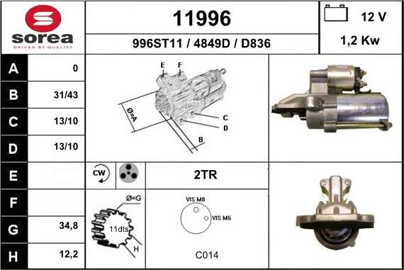 EAI 11996 - Starteris www.autospares.lv