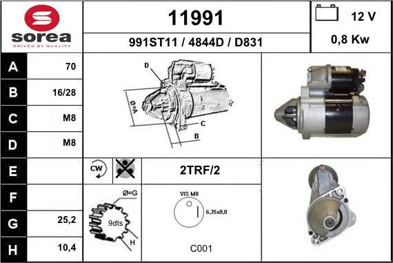 EAI 11991 - Стартер www.autospares.lv