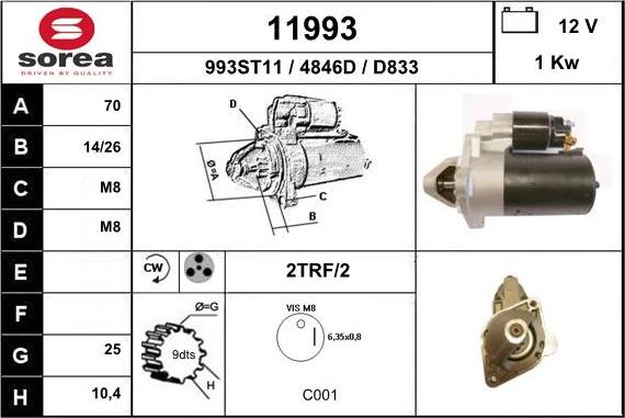 EAI 11993 - Стартер www.autospares.lv