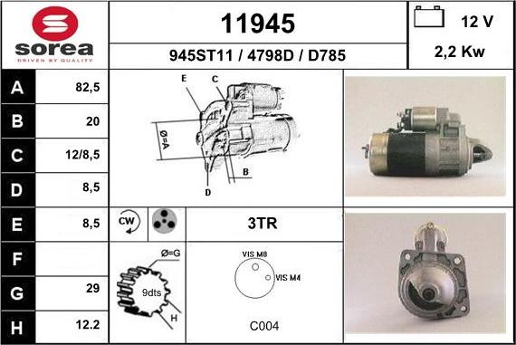 EAI 11945 - Starteris autospares.lv