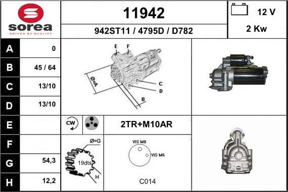 EAI 11942 - Стартер www.autospares.lv