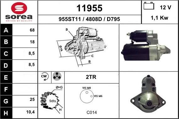 EAI 11955 - Starteris www.autospares.lv