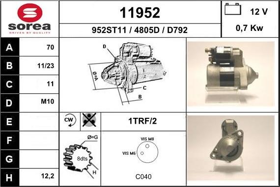 EAI 11952 - Starteris www.autospares.lv