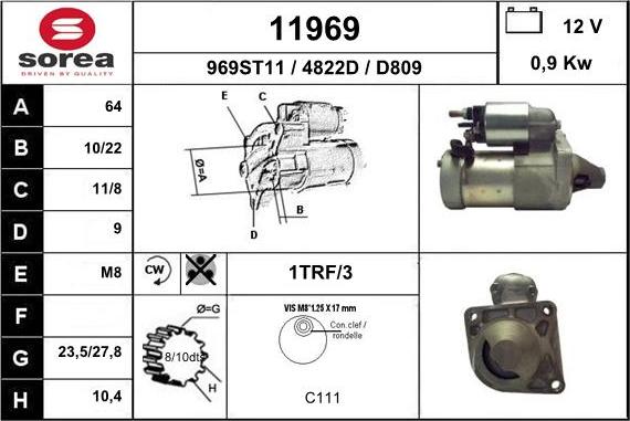 EAI 11969 - Starteris www.autospares.lv