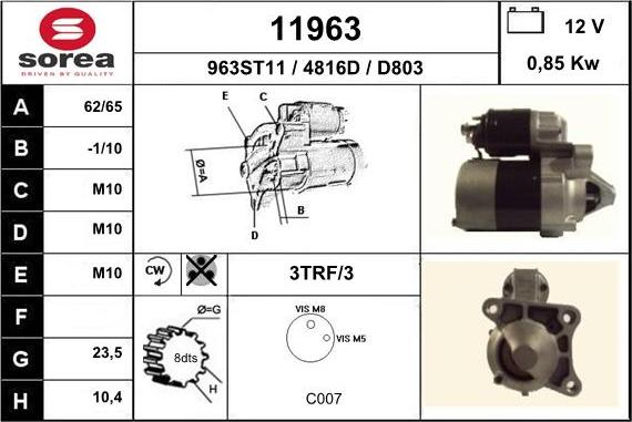 EAI 11963 - Стартер www.autospares.lv