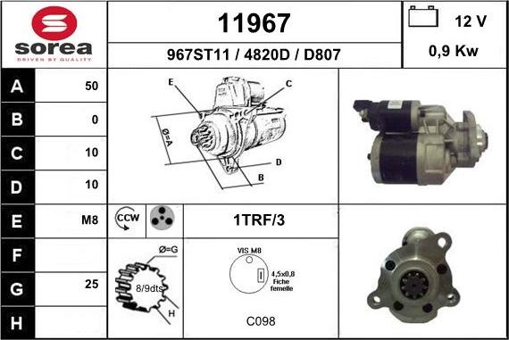 EAI 11967 - Starteris www.autospares.lv