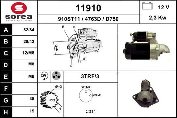 EAI 11910 - Starteris autospares.lv