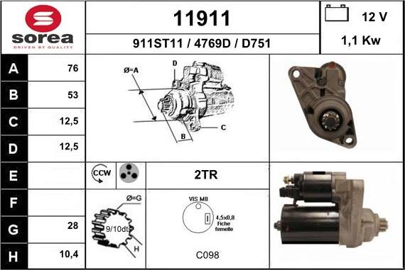 EAI 11911 - Starteris autospares.lv