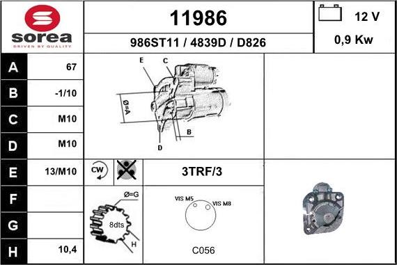 EAI 11986 - Starter www.autospares.lv