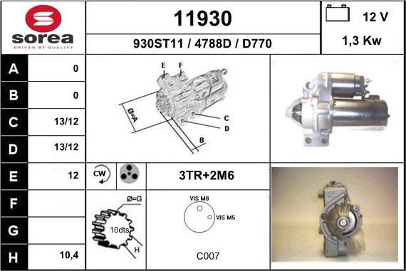 EAI 11930 - Стартер www.autospares.lv