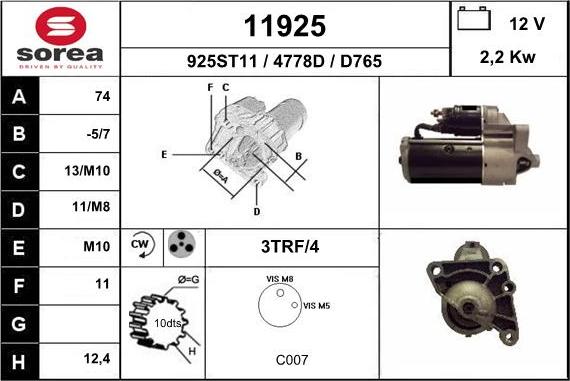 EAI 11925 - Starteris autospares.lv