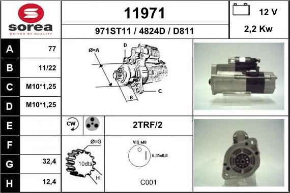 EAI 11971 - Starteris www.autospares.lv