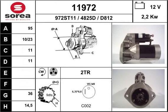 EAI 11972 - Starteris www.autospares.lv