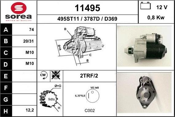 EAI 11495 - Starteris www.autospares.lv