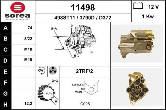 EAI 11498 - Starteris www.autospares.lv