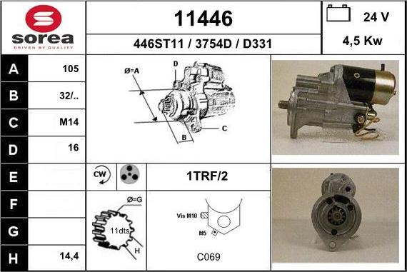 EAI 11446 - Starteris www.autospares.lv