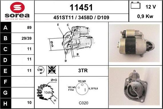 EAI 11451 - Starteris www.autospares.lv