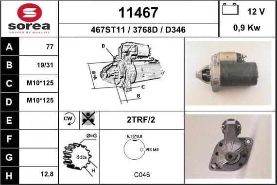 EAI 11467 - Starteris www.autospares.lv