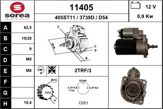 EAI 11405 - Стартер www.autospares.lv