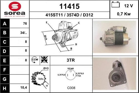 EAI 11415 - Starteris autospares.lv