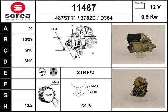 EAI 11487 - Starteris www.autospares.lv