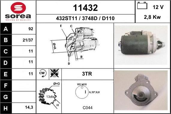 EAI 11432 - Starter www.autospares.lv