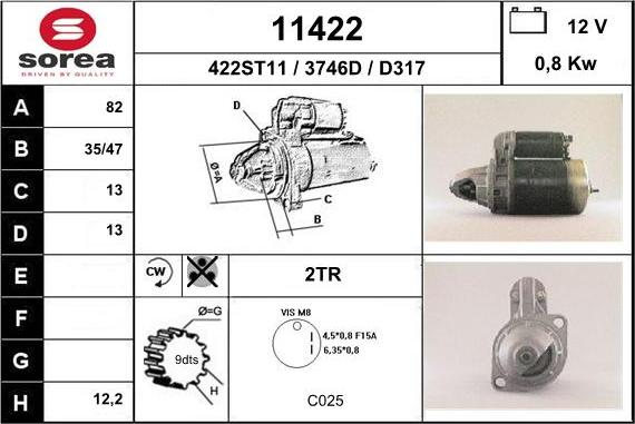 EAI 11422 - Starter www.autospares.lv