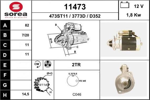 EAI 11473 - Starteris www.autospares.lv