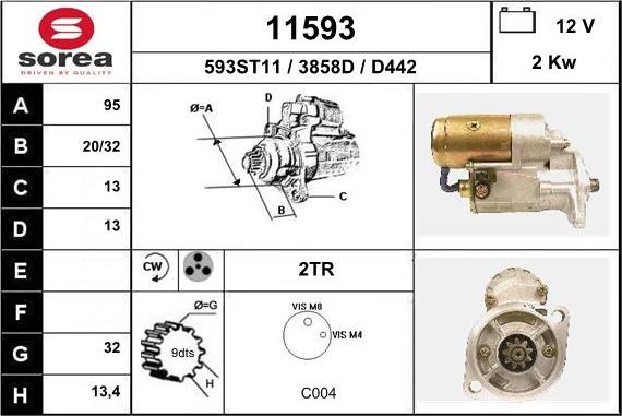 EAI 11593 - Starteris www.autospares.lv