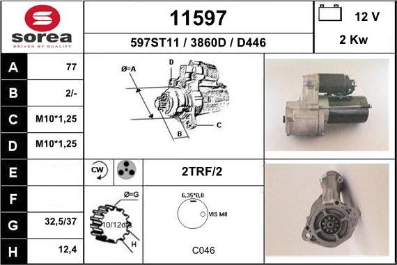 EAI 11597 - Starteris www.autospares.lv