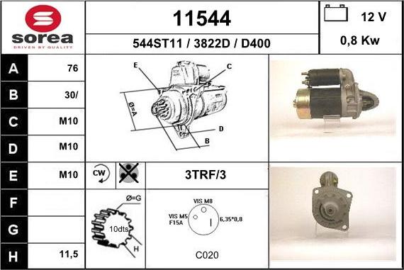 EAI 11544 - Starteris www.autospares.lv