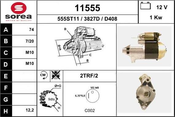 EAI 11555 - Starteris www.autospares.lv