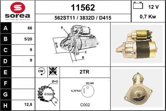 EAI 11562 - Стартер www.autospares.lv